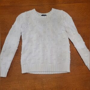 Vince Camuto Cream Textured Sweater | XS Petite